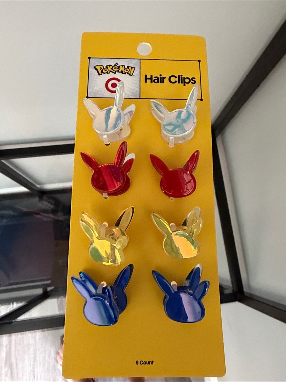 Pokemon Hair Clips - White, Red, Yellow, Blue